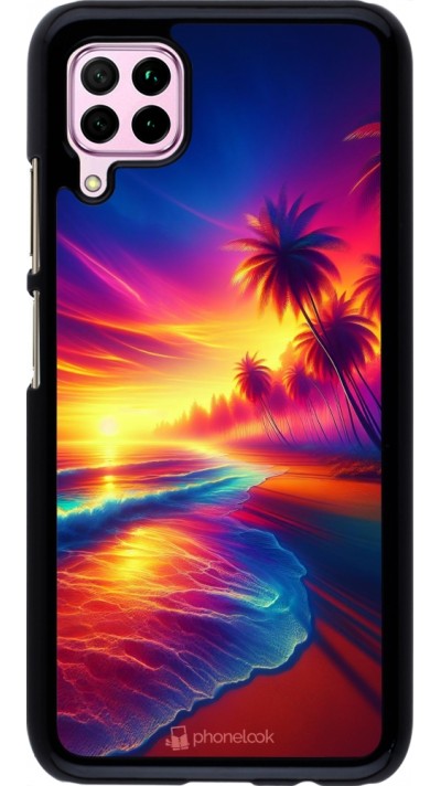 Huawei P40 Lite Case Hülle - Strand Sonnenuntergang auffällig