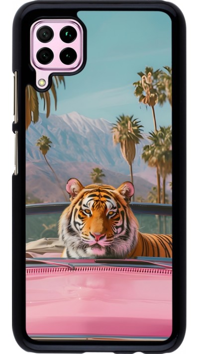 Coque Huawei P40 Lite - Tigre voiture rose