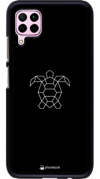 Coque Huawei P40 Lite - Turtles lines on black