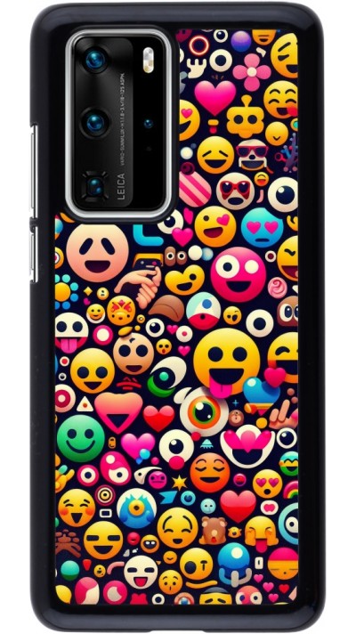 Huawei P40 Pro Case Hülle - Emoji Mix Farbe