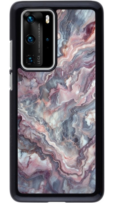 Huawei P40 Pro Case Hülle - Violetter silberner Marmor