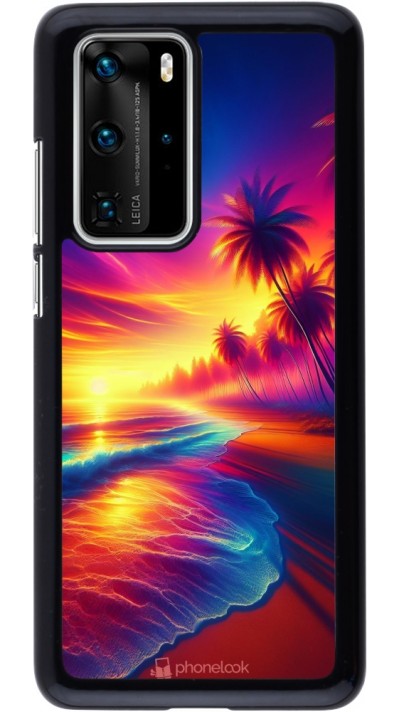 Huawei P40 Pro Case Hülle - Strand Sonnenuntergang auffällig