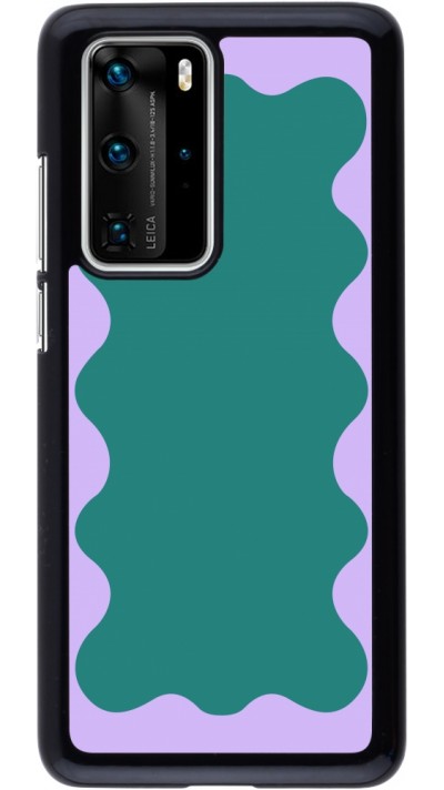 Coque Huawei P40 Pro - Wavy Rectangle Green Purple