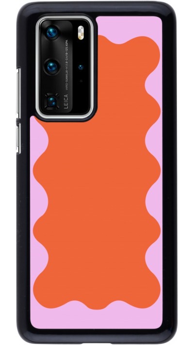 Coque Huawei P40 Pro - Wavy Rectangle Orange Pink