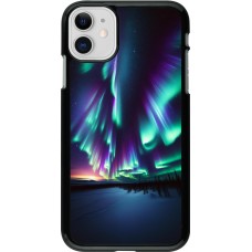 Coque iPhone 11 - Aurore Boréale Étincelante