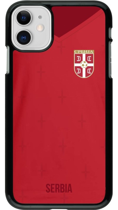 Coque iPhone 11 - Maillot de football Serbie 2022 personnalisable