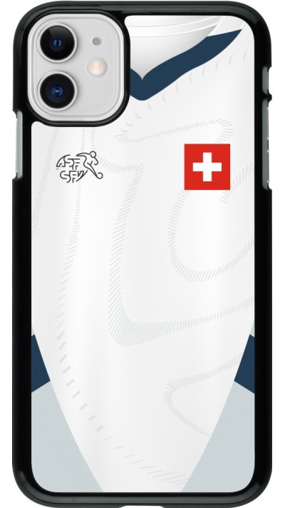 Coque iPhone 11 - Maillot de football Suisse Extérieur personnalisable