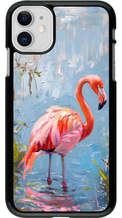 Coque iPhone 11 - Paint Flamingo