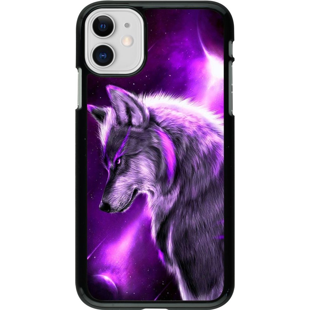 Coque iPhone 11 - Purple Sky Wolf