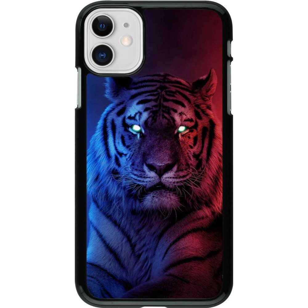 Coque iPhone 11 - Tiger Blue Red