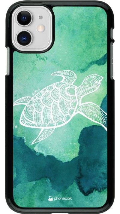 Coque iPhone 11 - Turtle Aztec Watercolor