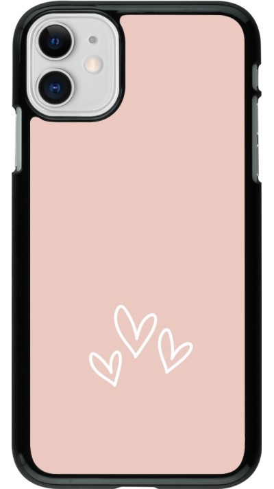 Coque iPhone 11 - Valentine 2023 three minimalist hearts