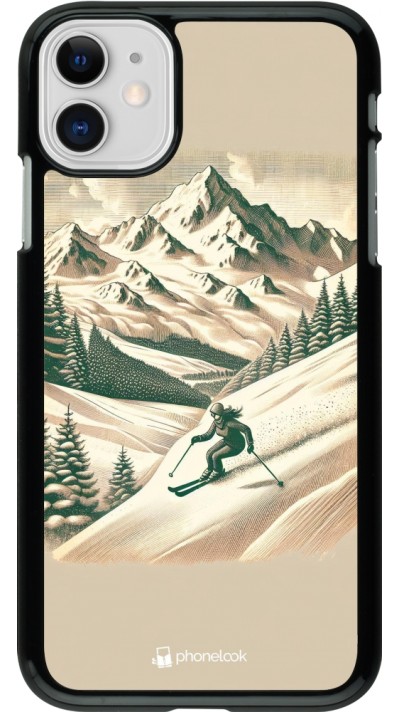 Coque iPhone 11 - Vintage Ski Mountain