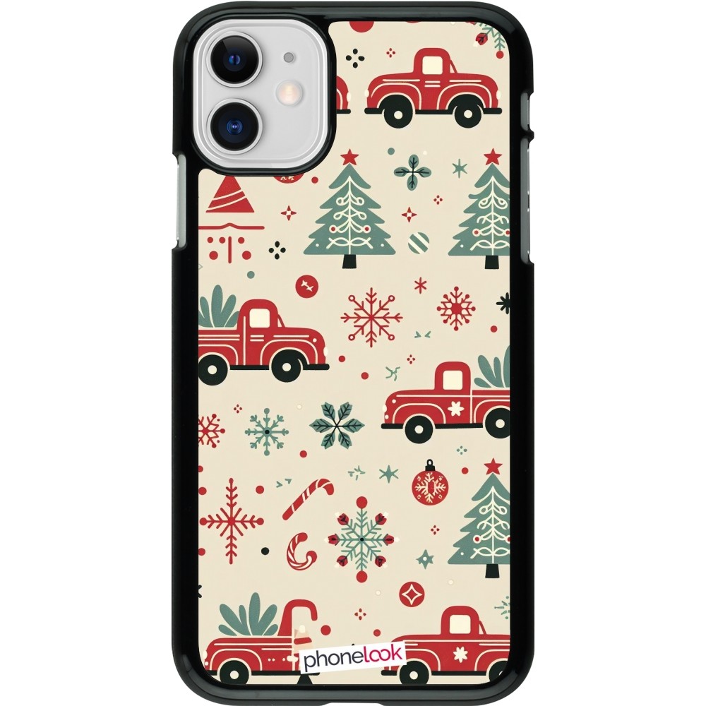 Coque iPhone 11 - Noël 2024 Camion Sapin