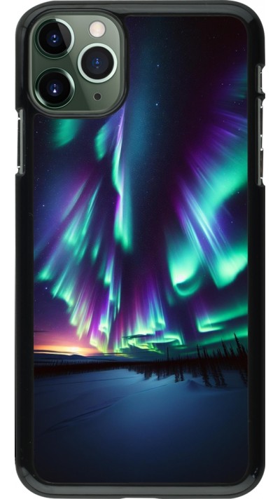 Coque iPhone 11 Pro Max - Aurore Boréale Étincelante