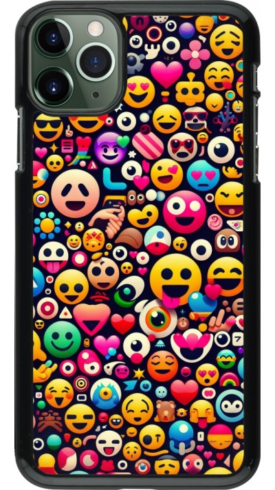 iPhone 11 Pro Max Case Hülle - Emoji Mix Farbe