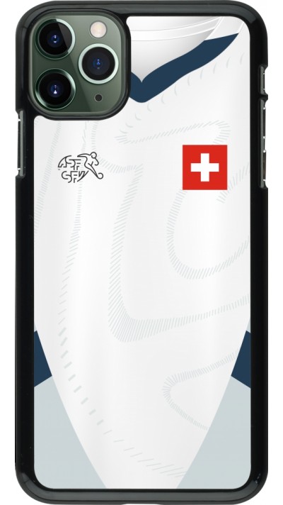 Coque iPhone 11 Pro Max - Maillot de football Suisse Extérieur personnalisable