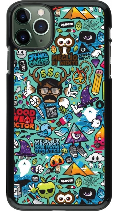 iPhone 11 Pro Max Case Hülle - Mixed Cartoons Turquoise