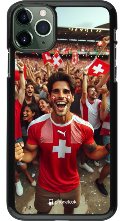 iPhone 11 Pro Max Case Hülle - Schweizer Fan Euro 2024
