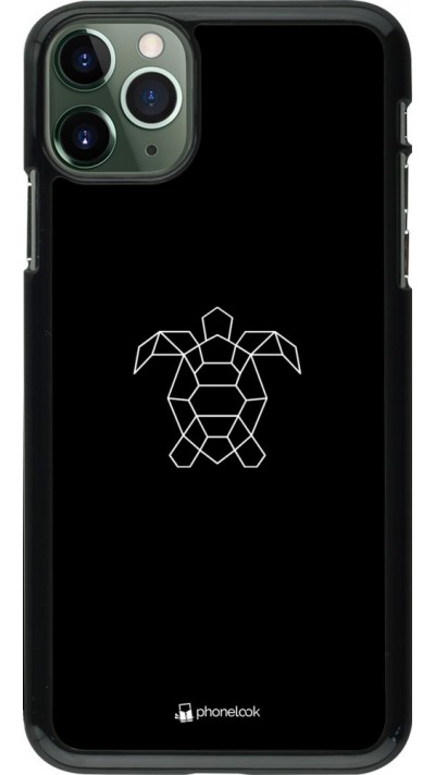 Coque iPhone 11 Pro Max - Turtles lines on black