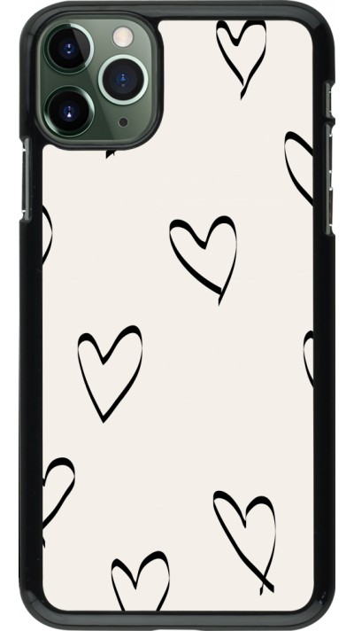 Coque iPhone 11 Pro Max - Valentine 2023 minimalist hearts