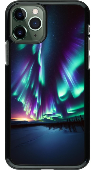 Coque iPhone 11 Pro - Aurore Boréale Étincelante