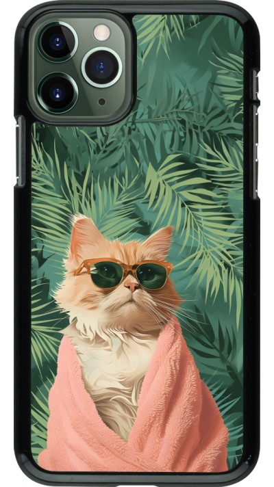 Coque iPhone 11 Pro - Cat Summer Palms