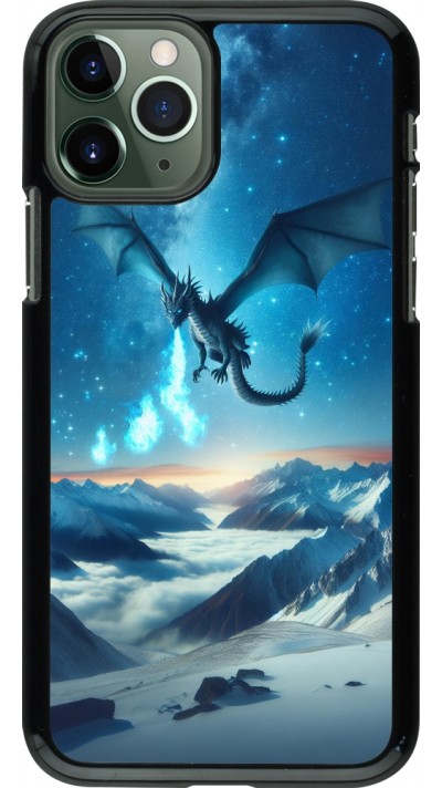 Coque iPhone 11 Pro - Dragon nocturne montagne