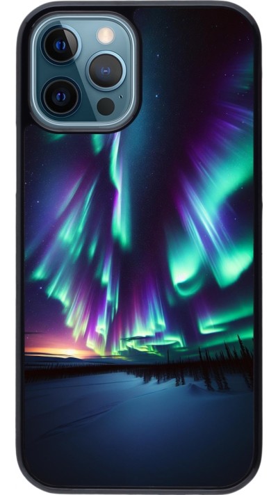 Coque iPhone 12 / 12 Pro - Aurore Boréale Étincelante