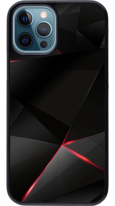 Coque iPhone 12 / 12 Pro - Black Red Lines