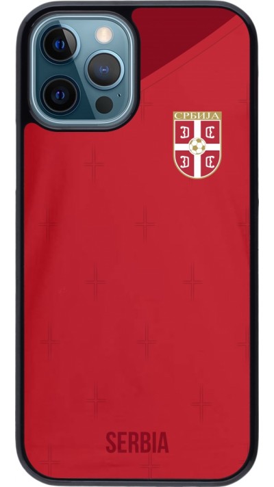 Coque iPhone 12 / 12 Pro - Maillot de football Serbie 2022 personnalisable