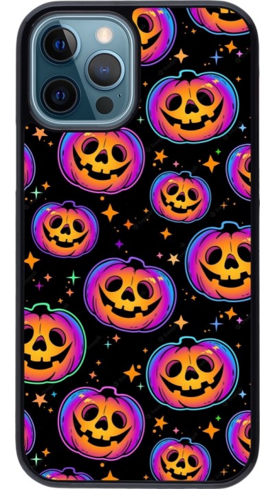 Coque iPhone 12 / 12 Pro - Halloween 2024 rainbow pumpkins