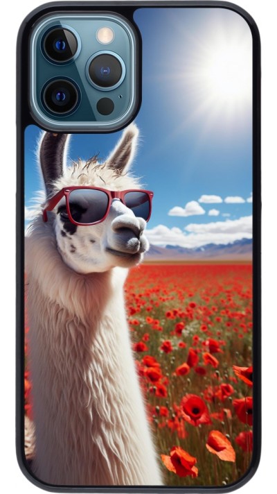 Coque iPhone 12 / 12 Pro - Lama Chic en Coquelicot