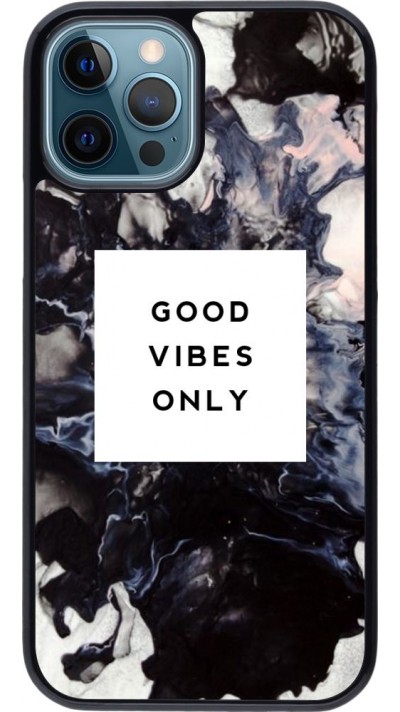 Coque iPhone 12 / 12 Pro - Marble Good Vibes Only