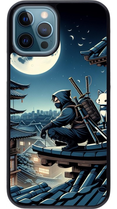 Coque iPhone 12 / 12 Pro - Ninja sous la lune