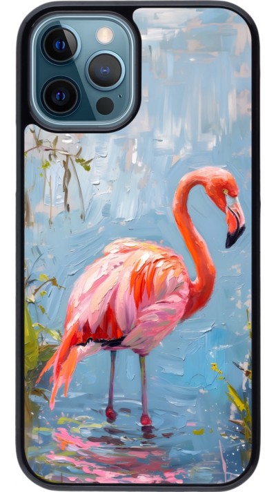 Coque iPhone 12 / 12 Pro - Paint Flamingo