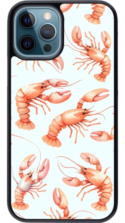 Coque iPhone 12 / 12 Pro - Pattern de homards pastels