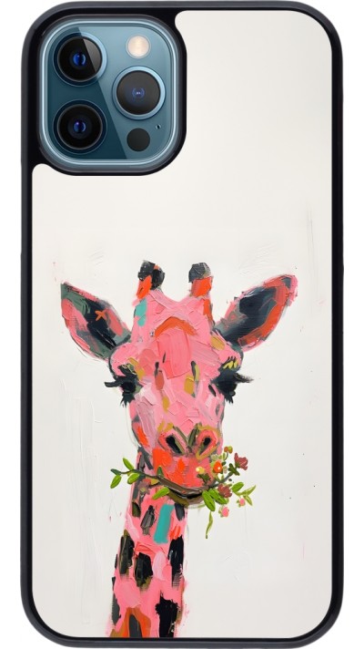 Coque iPhone 12 / 12 Pro - Pink Girafe Paint