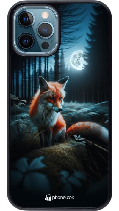 Coque iPhone 12 / 12 Pro - Renard lune forêt