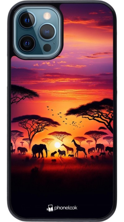 Coque iPhone 12 / 12 Pro - Safari sunset wildlife