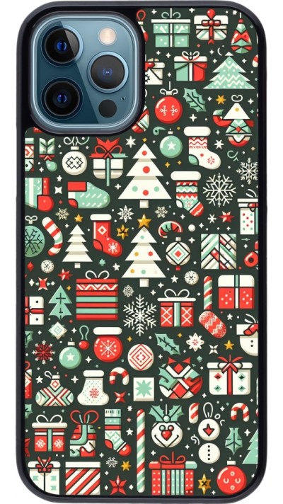 Coque iPhone 12 / 12 Pro - Noël 2023 Flat Pattern