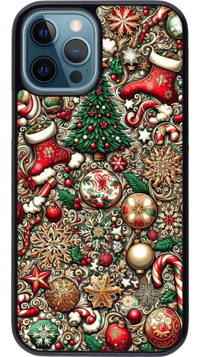 Coque iPhone 12 / 12 Pro - Noël 2023 micro pattern