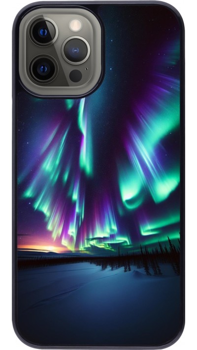 Coque iPhone 12 Pro Max - Aurore Boréale Étincelante