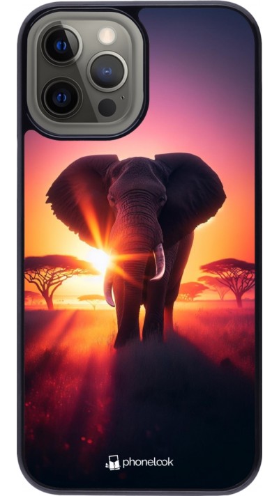 Coque iPhone 12 Pro Max - Elephant Sunrise Beauty