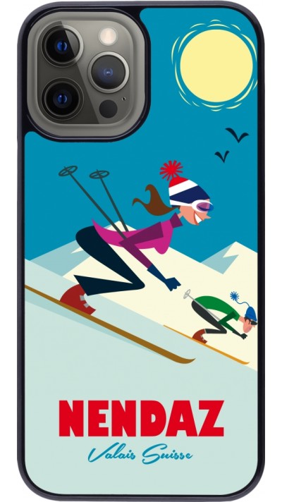 iPhone 12 Pro Max Case Hülle - Nendaz Ski Downhill