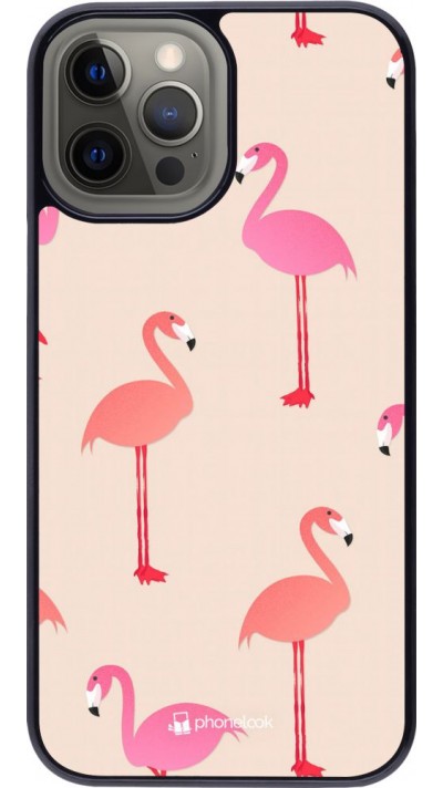 Coque iPhone 12 Pro Max - Pink Flamingos Pattern