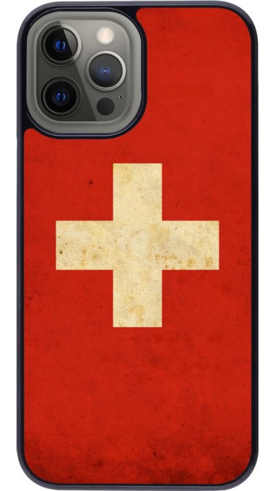 Coque iPhone 12 Pro Max - Vintage Flag SWISS