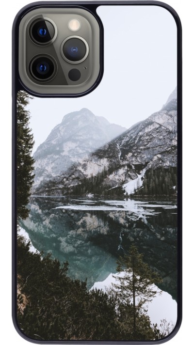 Coque iPhone 12 Pro Max - Winter 22 snowy mountain and lake