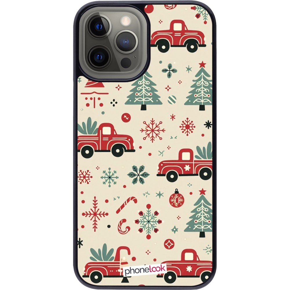 Coque iPhone 12 Pro Max - Noël 2024 Camion Sapin