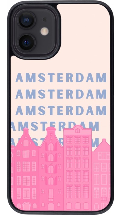 Coque iPhone 12 mini - Amsterdam Pink Print